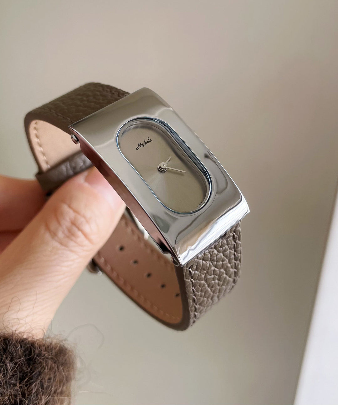 Brief Gold Leather Quartz Movement Rectangle Watches