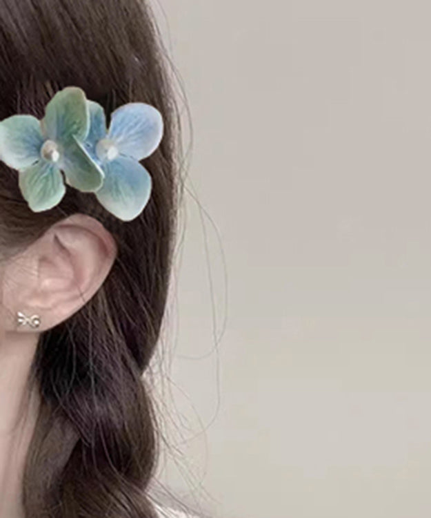 Brief Mint Green Alloy Pearl Phalaenopsis Floral A Pair Hairpin