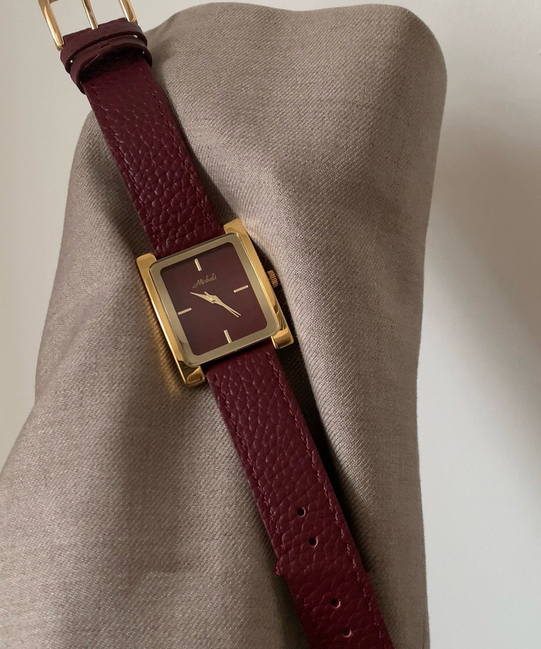 Brief Mulberry Metal Leather Quartz Movement Watches