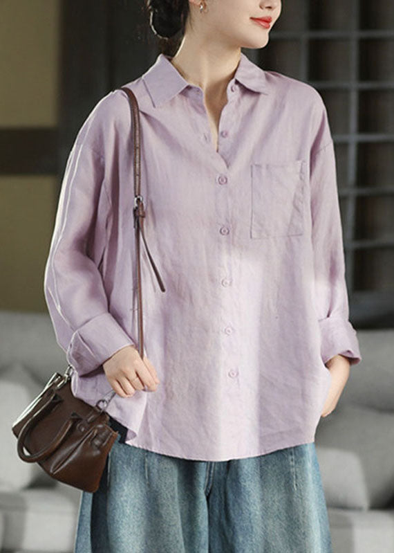 Brief Red Peter Pan Collar Patchwork Solid Shirts Long Sleeve