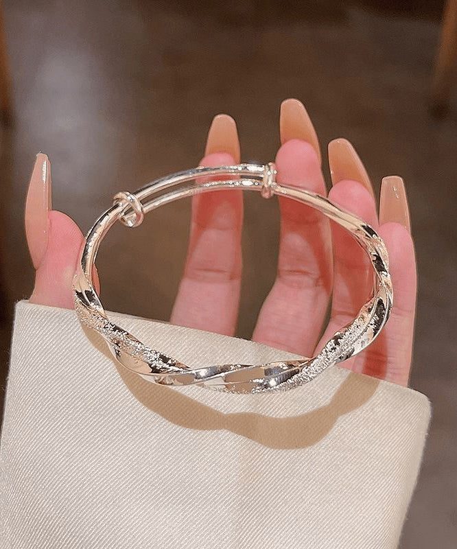 Brief Silk Sterling Silver Zircon Bangle
