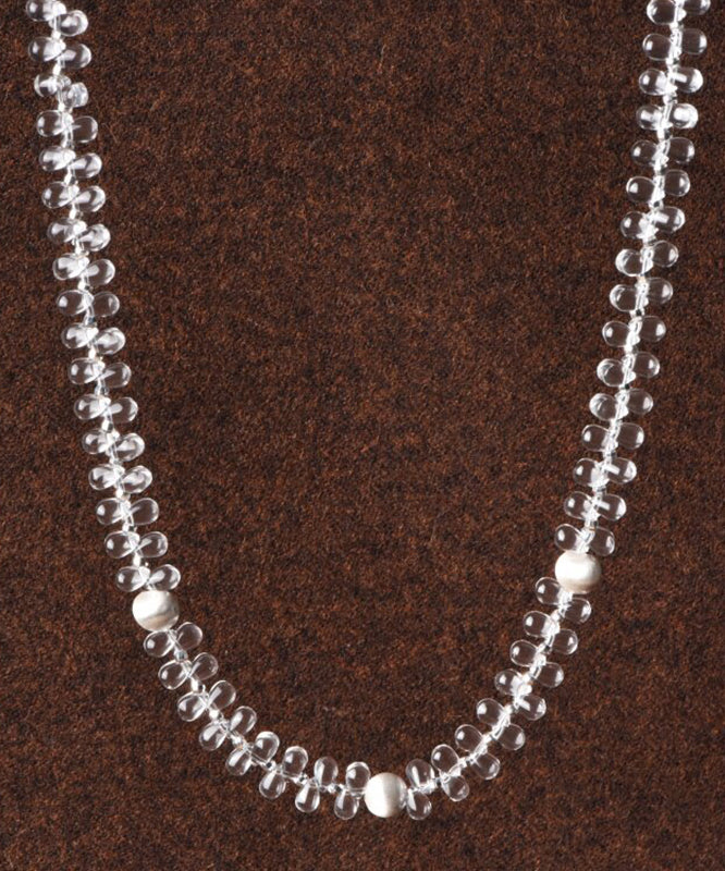 Brief Transparent Color Copper Overgild Crystal Beading Gratuated Bead Necklace