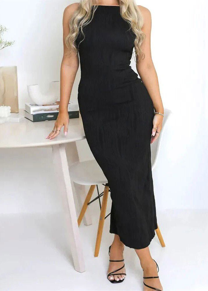 Brief White Patchwork Solid Long Spaghetti Strap Dress Summer
