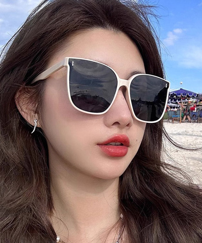 Brief White Resin UV Protection Sunglasses
