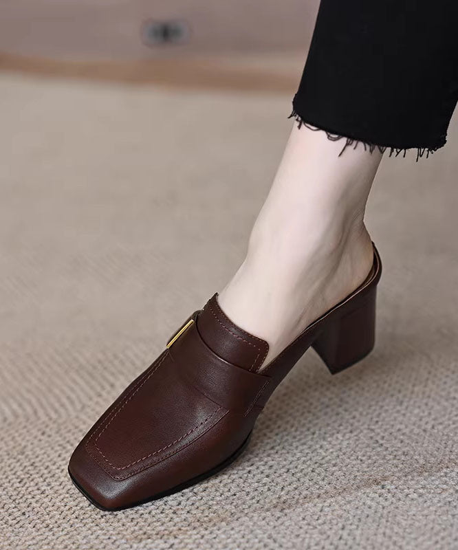 Brown Chunky Cowhide Leather DIY Flip Flops