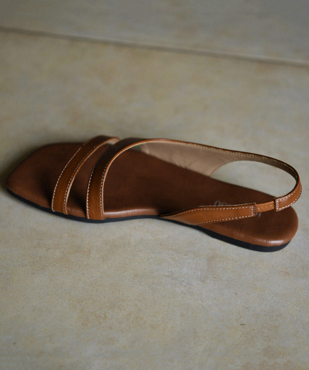 Brown Sandals Cowhide Leather Simple Sandals
