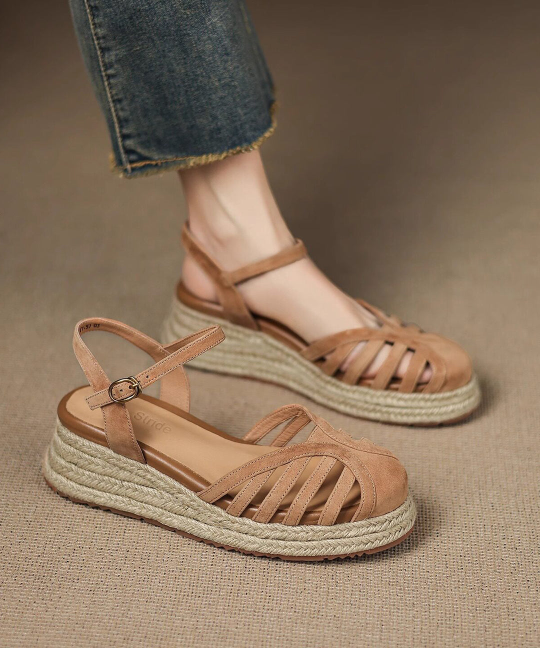 Brown Sandals Hollow Out Wedge Sandals