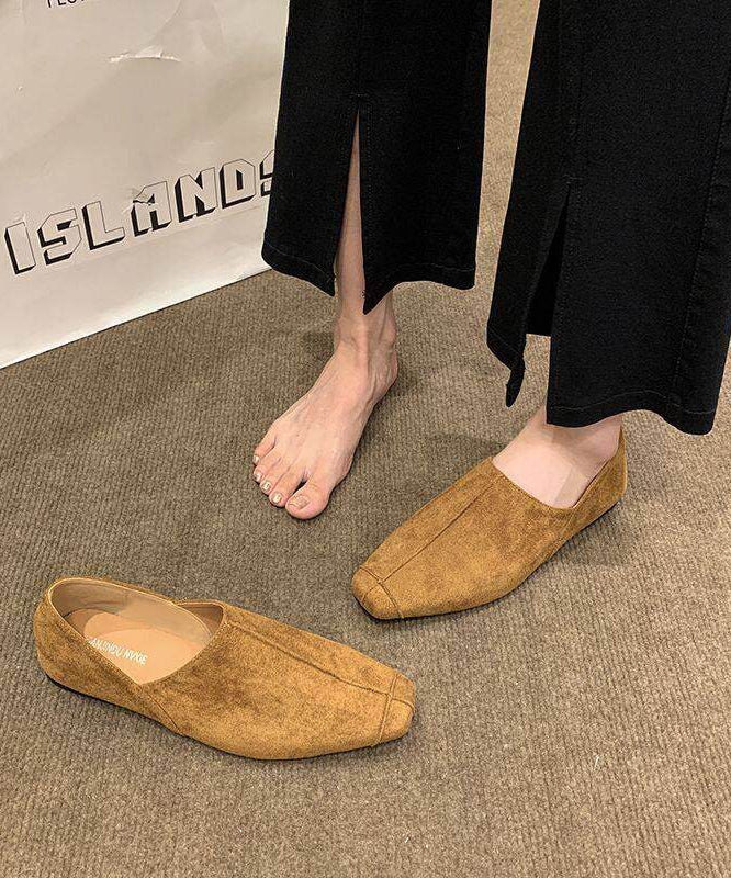 Camel Flat Shoes For Women Faux Leather Women Flat Shoes