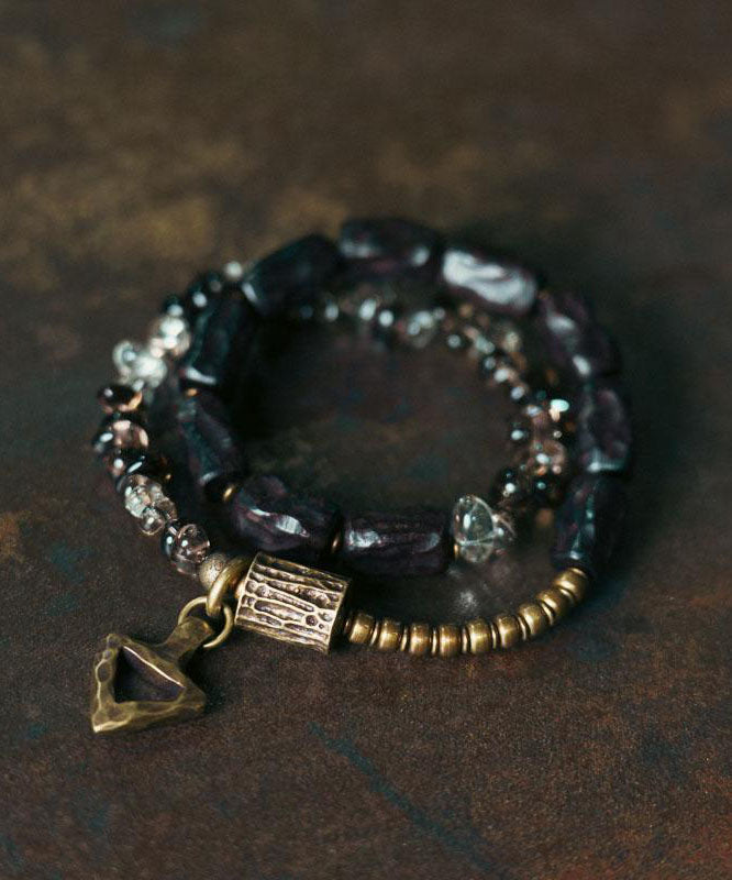 Casua Colorblock Copper Ebony Patchwor Crystal Unisex Charm Bracelet