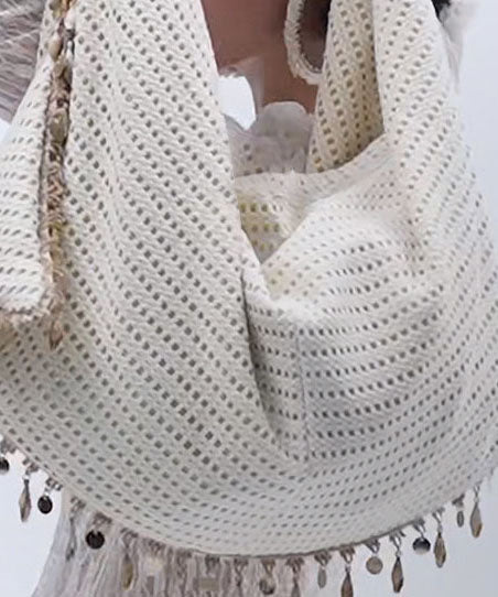 Casual Beige Hollow Out Large Capacity Shoulder Bag