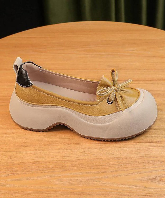 Casual Beige Platform Faux Leather Beautiful Splicing