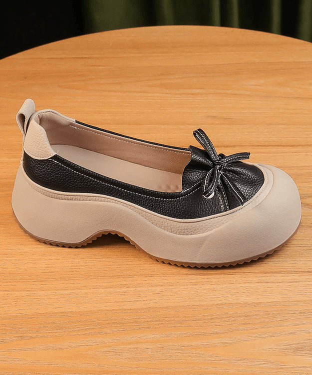 Casual Beige Platform Faux Leather Beautiful Splicing