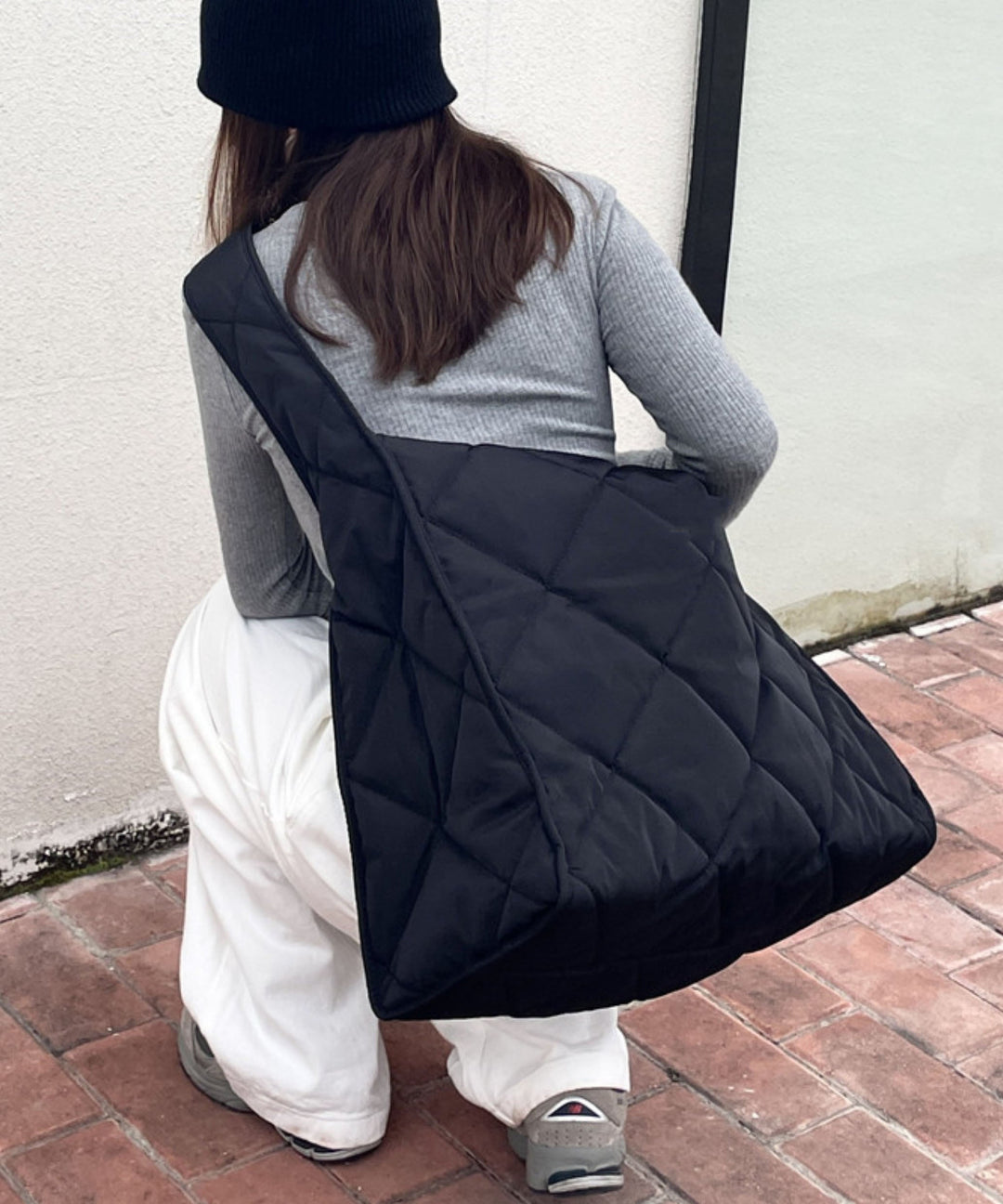 Casual Black Large Capacity Nylon Messenger Bag