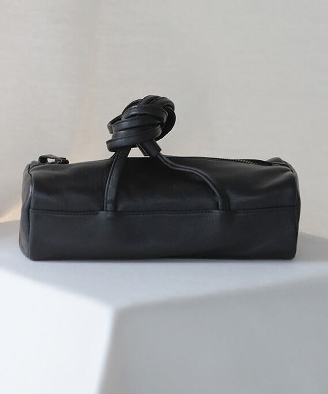 Casual Black Rectangle Solid Durable Faux Leather Bucket Bag