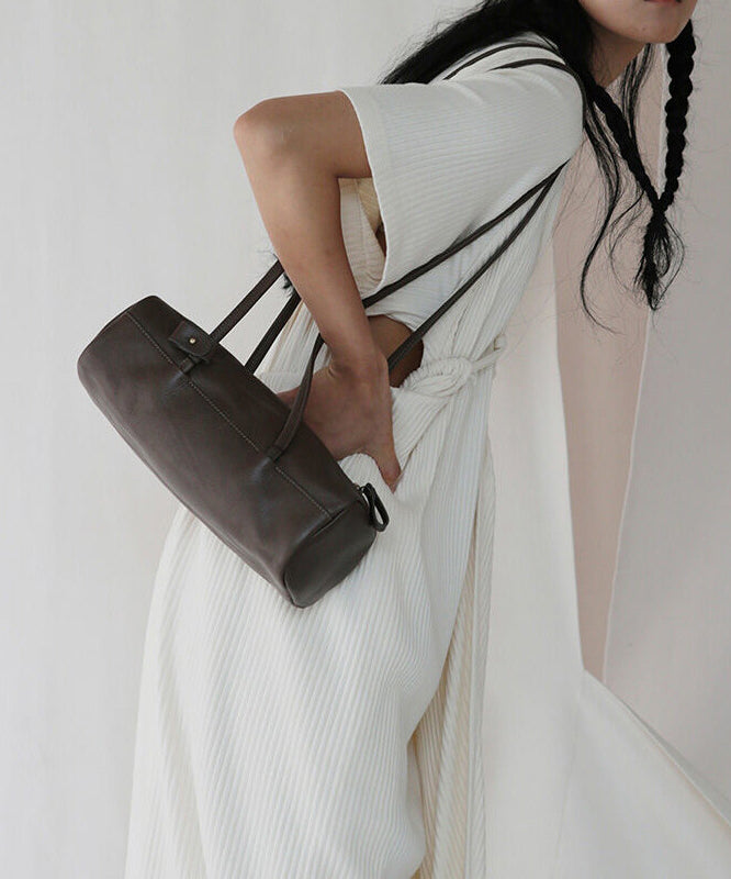 Casual Black Rectangle Solid Durable Faux Leather Bucket Bag