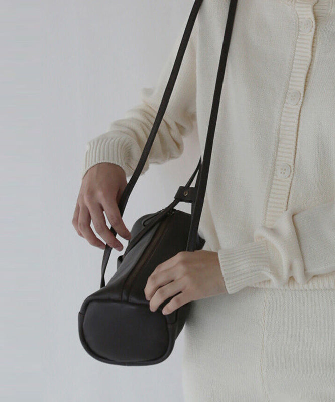 Casual Black Rectangle Solid Durable Faux Leather Bucket Bag