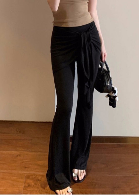 Casual Blue Butt Scrunch Fake Two pieces Flare Leggings