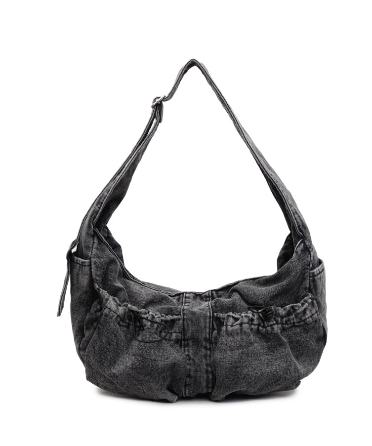 Casual Blue Denim Pockets Large Capacity Crossbody Bag