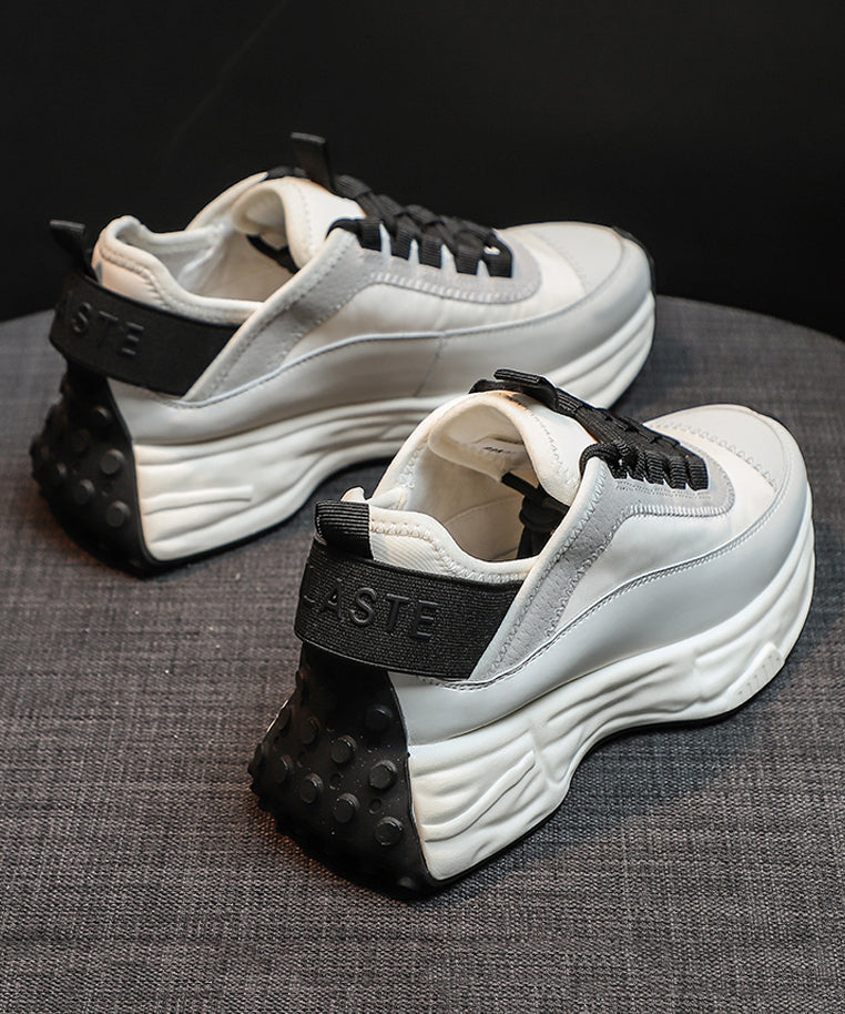 Casual Blue Lace Up Splicing Platform Shoes