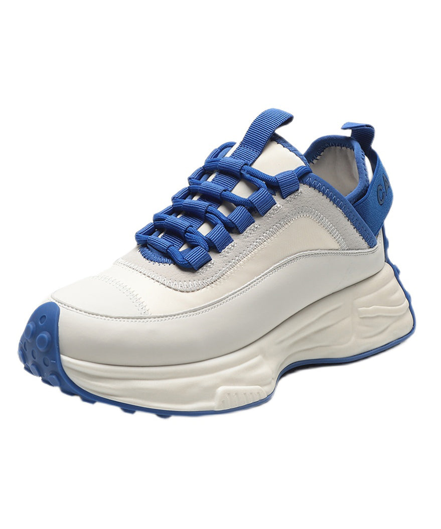 Casual Blue Lace Up Splicing Platform Shoes