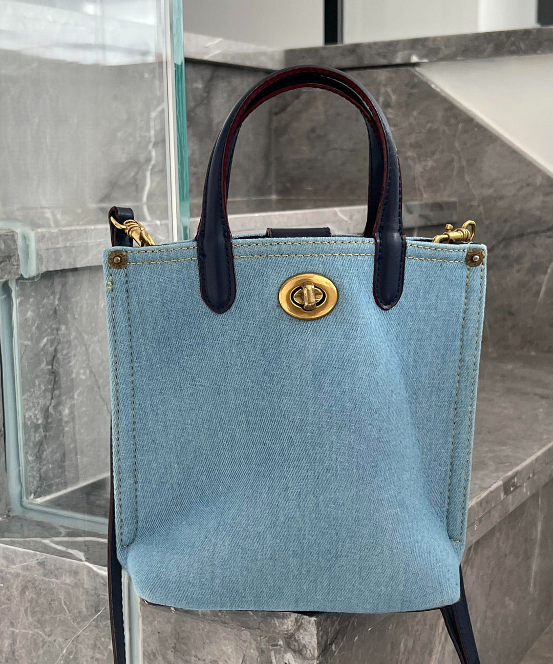 Casual Blue Large Capacity Versatile Denim Tote Handbag