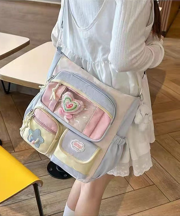 Casual Blue Pockets Large Capacity Shoulder Bag