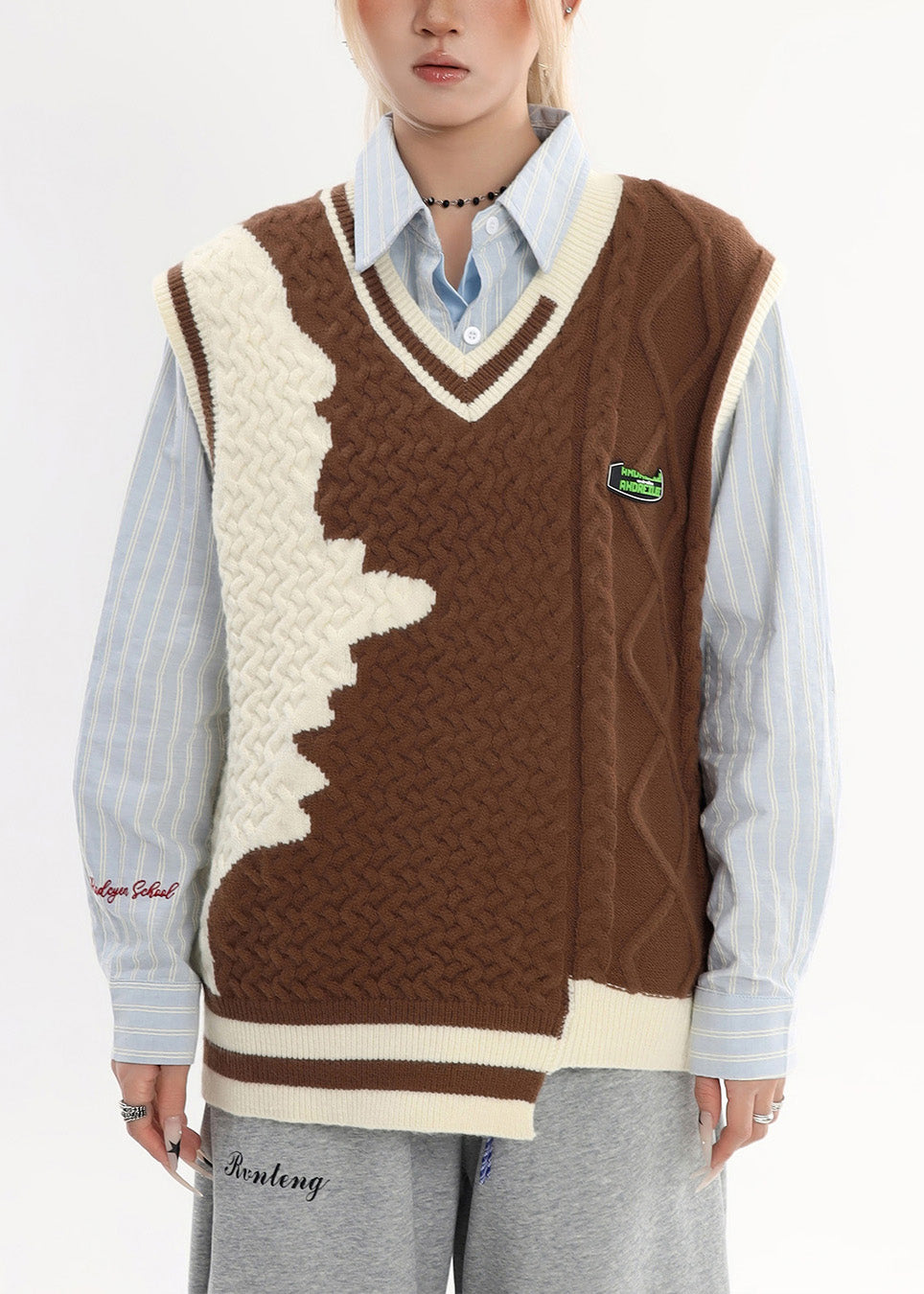 Casual Brown Asymmetrical Warm Knit Sweater Tops Winter