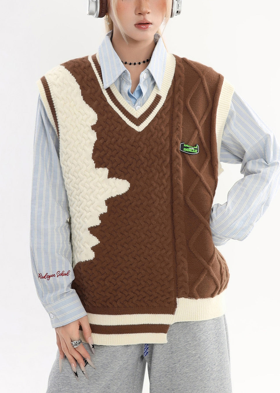 Casual Brown Asymmetrical Warm Knit Sweater Tops Winter