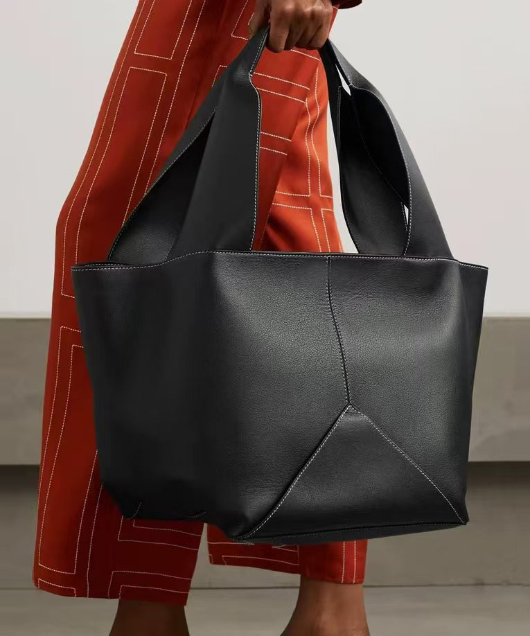 Casual Brown Large Capacity Patchwork Suede Satchel Handbag