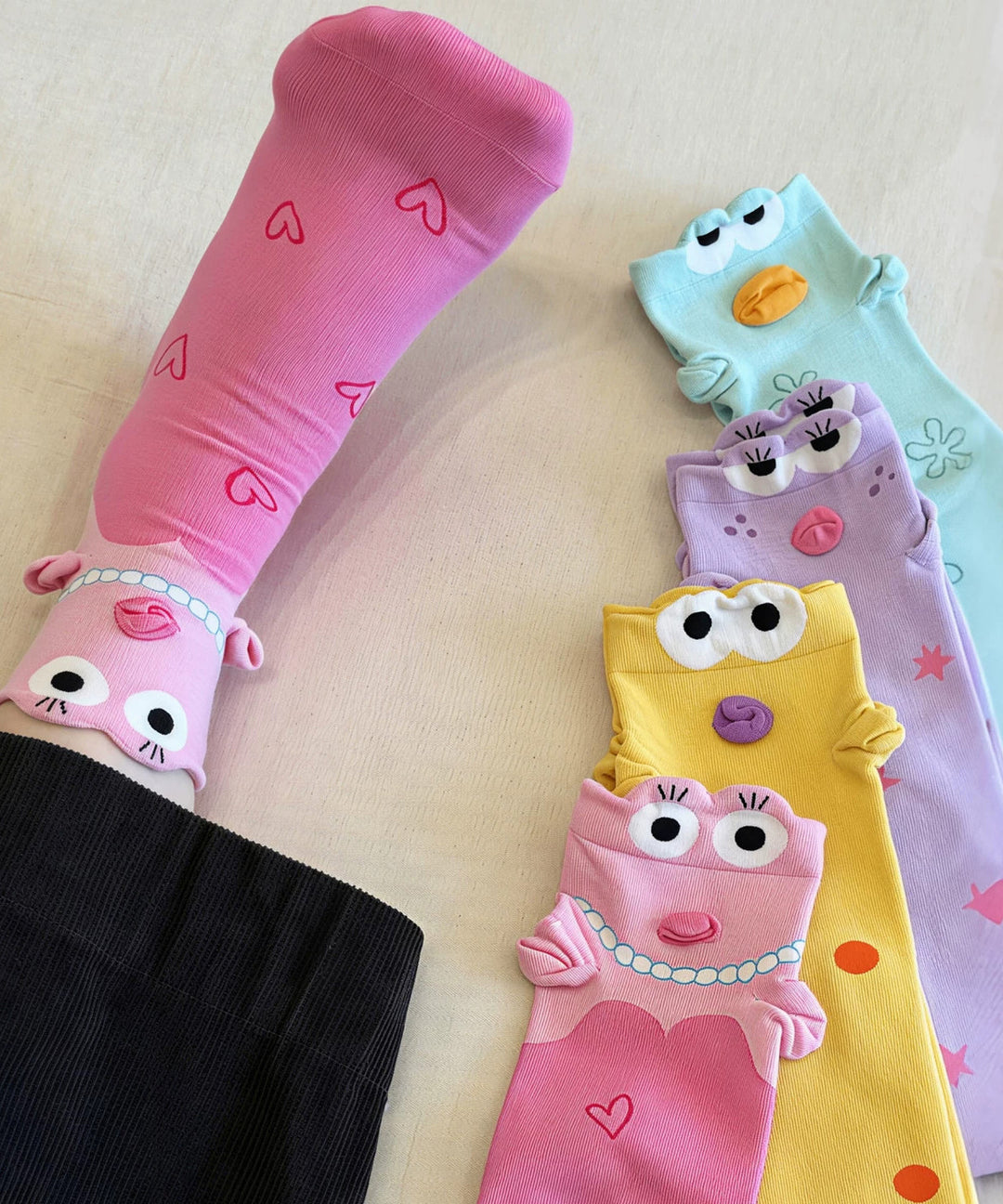 Casual Character Jacquard Cotton Crew Socks