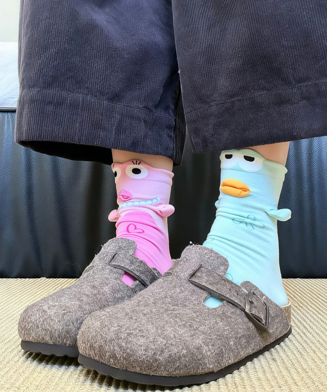 Casual Character Jacquard Cotton Crew Socks