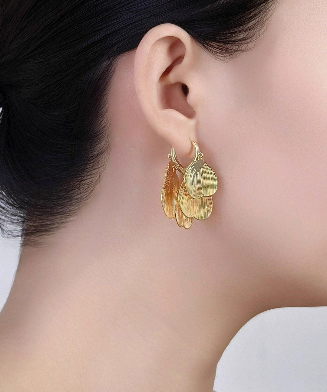 Casual Colorblock Metal Hollow Out Tassel Hoop Earrings