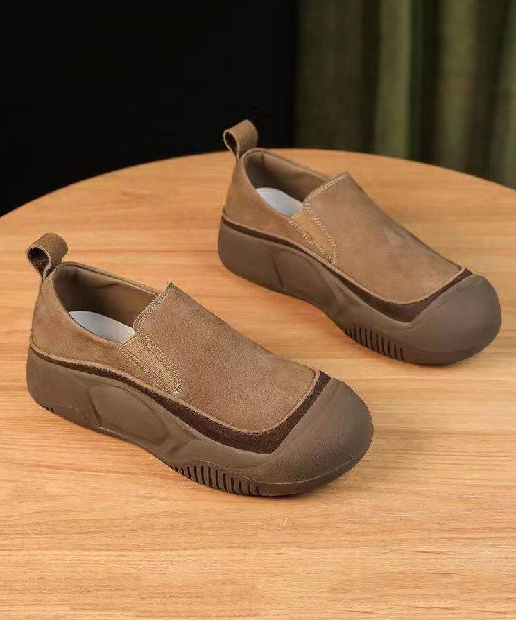 Casual Comfortable Splicing Flat Shoes Black Faux Leather