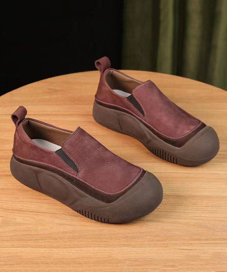 Casual Comfortable Splicing Flat Shoes Black Faux Leather