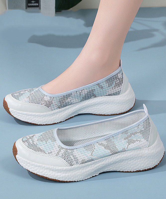 Casual Comfy Platform Flat Shoes Black Breathable Mesh