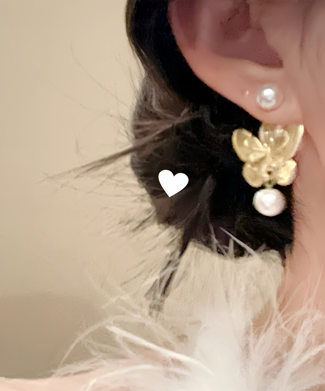 Casual Gold Copper Alloy Butterfly Pearl Drop Earrings