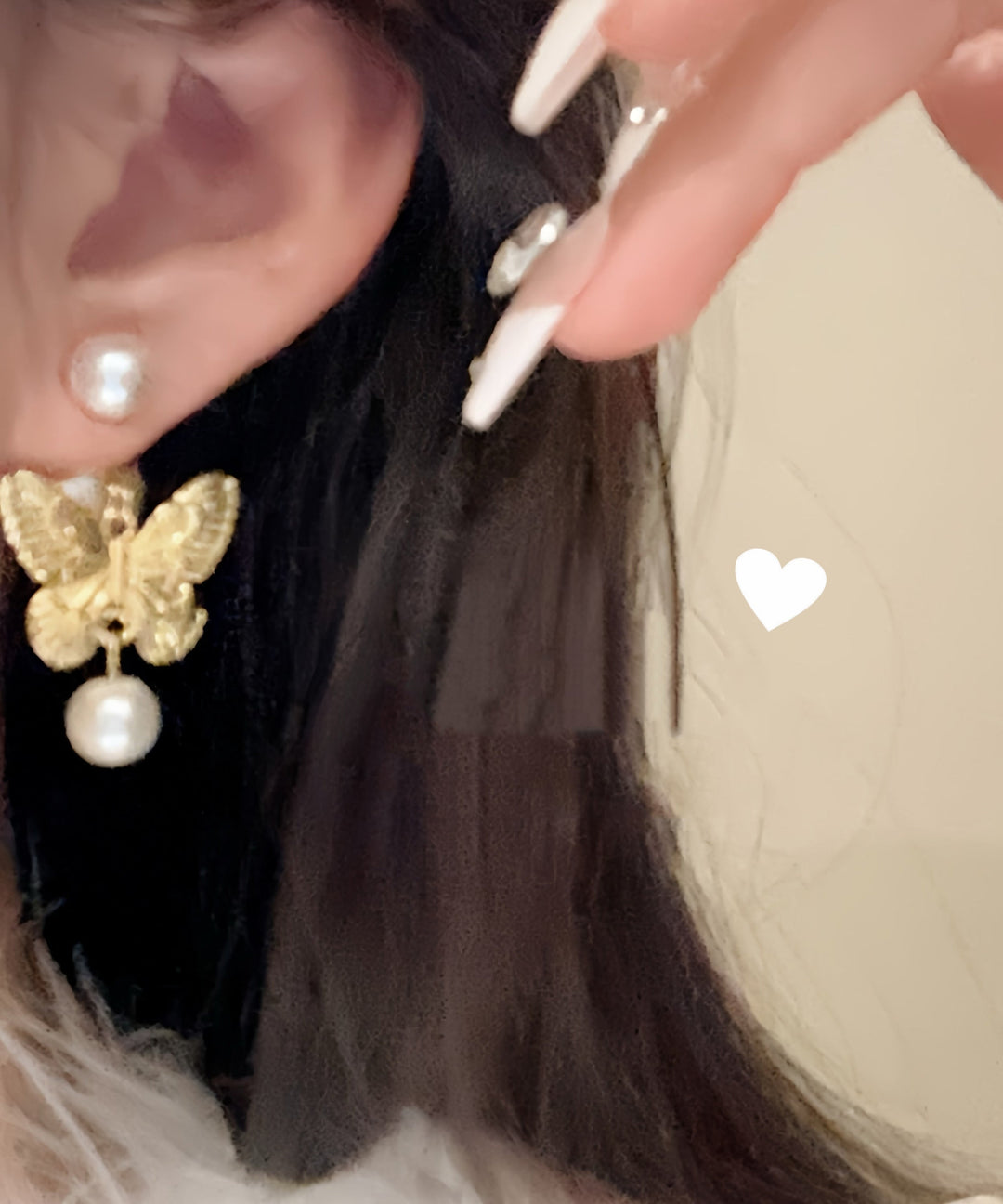 Casual Gold Copper Alloy Butterfly Pearl Drop Earrings