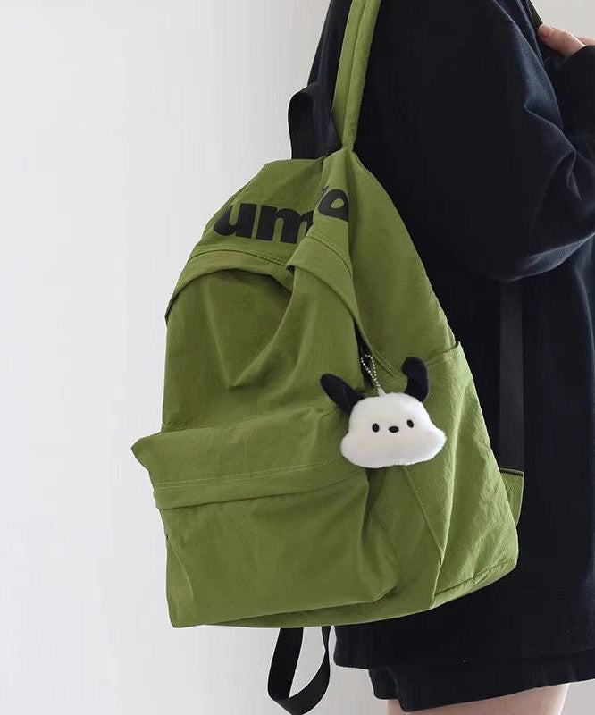 Casual Green Large Capacity Solid Durable Nylon Backpack Bag