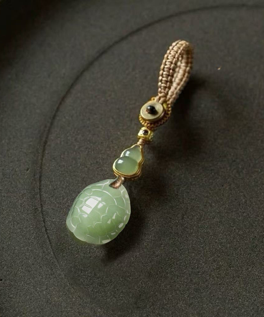 Casual Green Weave Jade Calabash Phone Chains