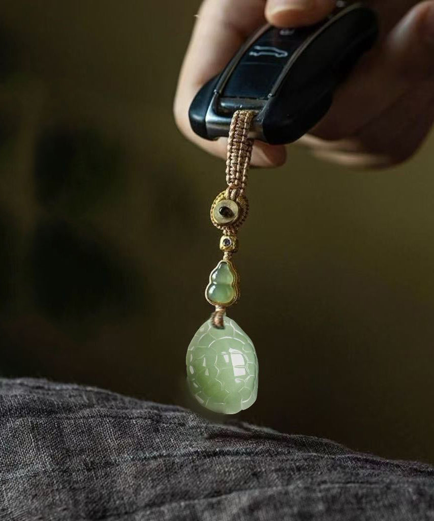 Casual Green Weave Jade Calabash Phone Chains