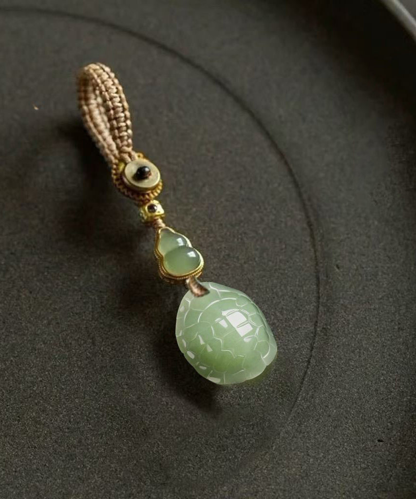 Casual Green Weave Jade Calabash Phone Chains