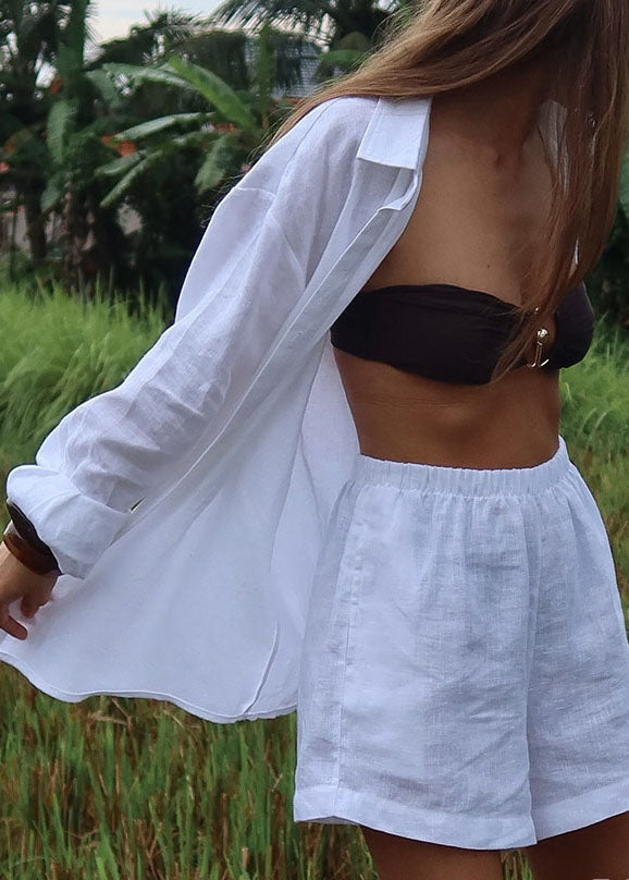 Casual Grey Peter Pan Collar Shirts And Shorts Two Pieces Set Fall