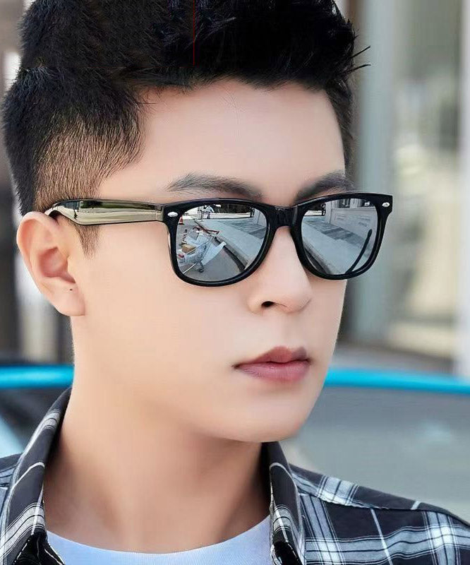 Casual Grey Resin Toad Mirror Ultraviolet-Proof Sunglasses
