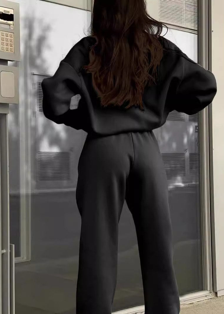 Casual Grey Zip Up Cotton Women Sets 2 Pieces Spring