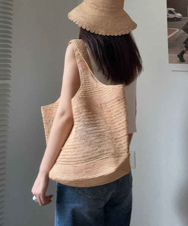 Casual Handmade Straw Woven Hollow Out Vacation Shoulder Bag