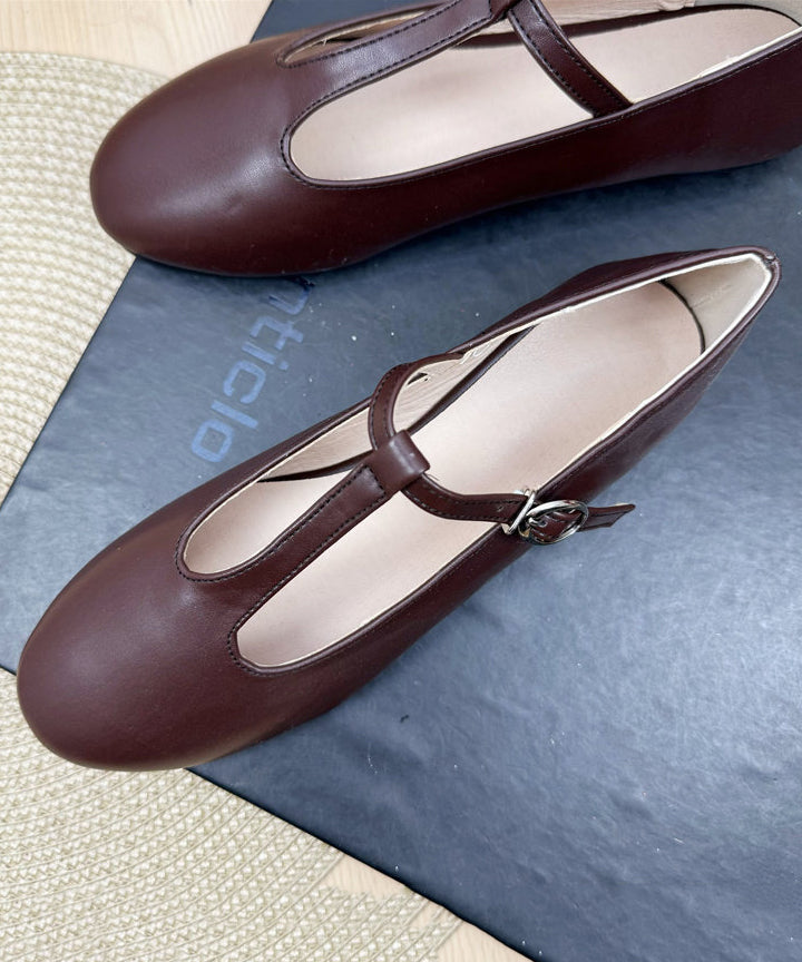Casual Hollow Out Splicing Chocolate Flats Faux Leather