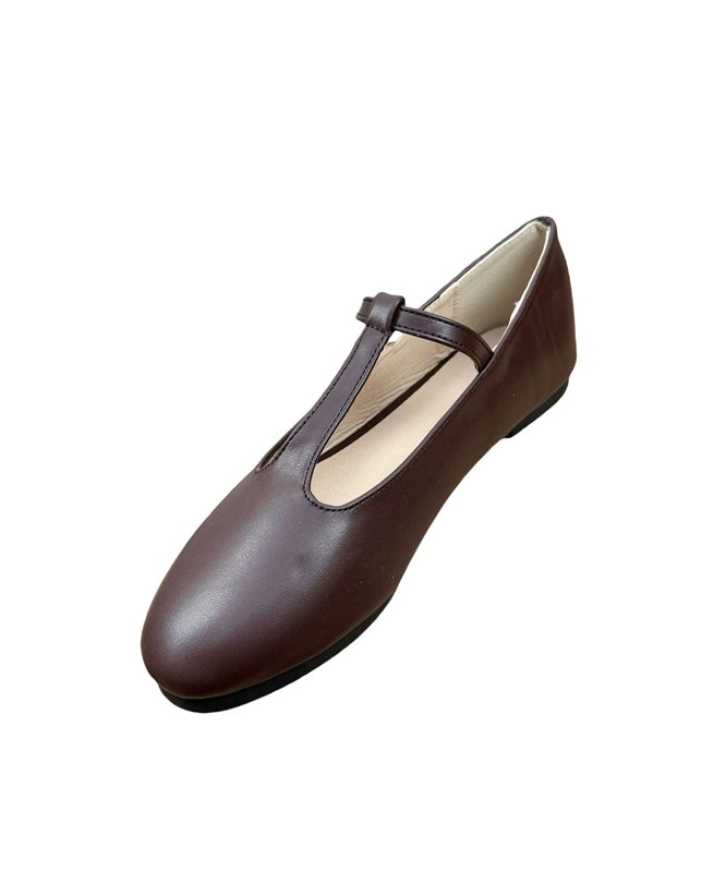 Casual Hollow Out Splicing Chocolate Flats Faux Leather