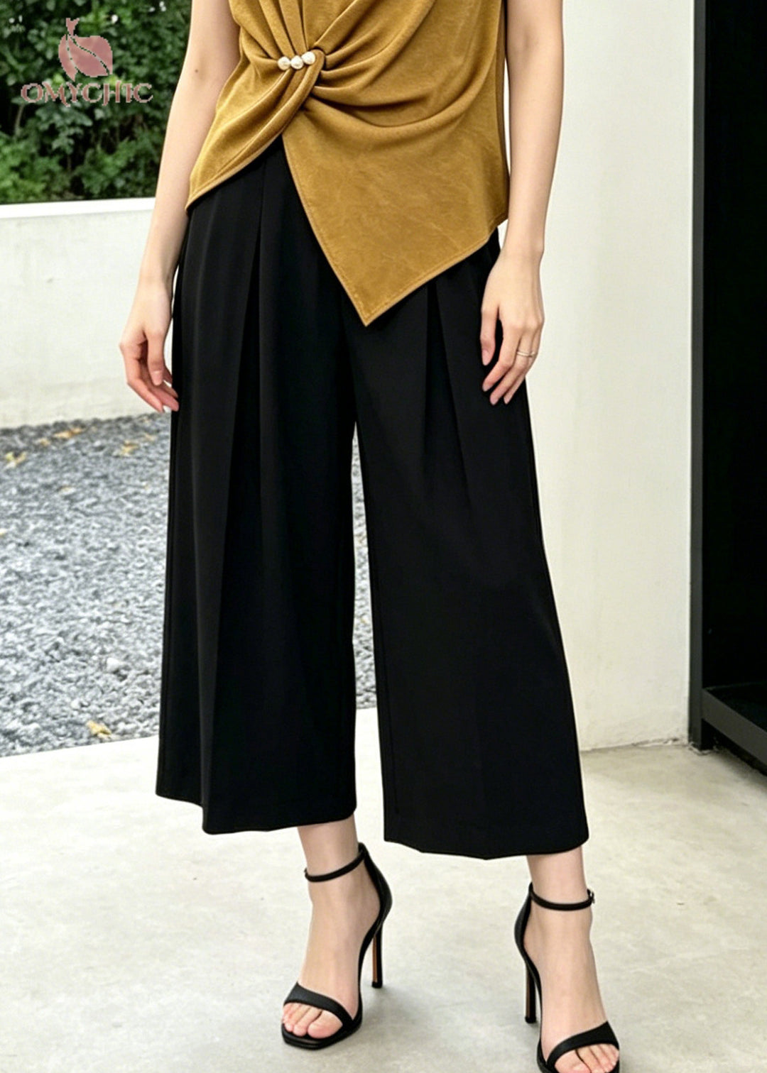 Casual Khaki Asymmetrical Cotton Silk Two Piece Set Women Clothing Summer