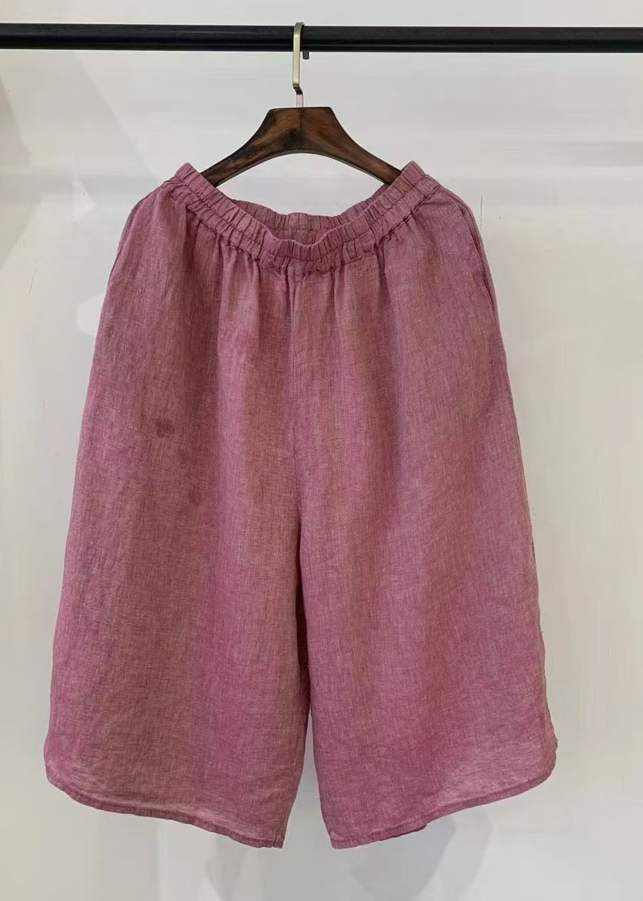 Casual Khaki Oversized Plaid Linen Harem Pants Summer