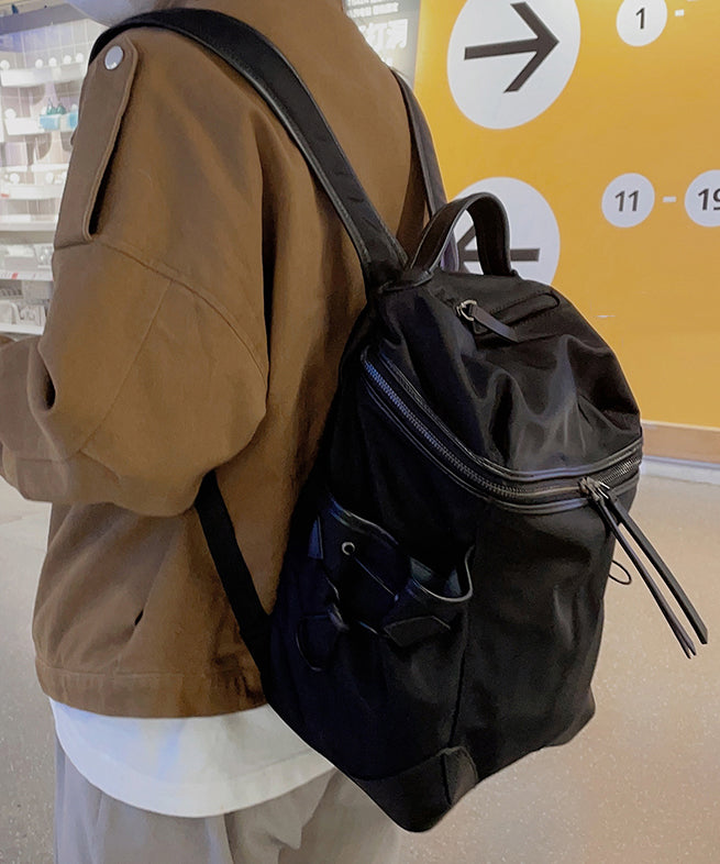 Casual Khaki Pockets Large Capacity Nylon Backpack Bag